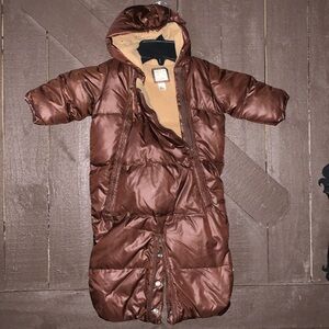 GAP Brown Puffer Baby Snowsuit with Hood